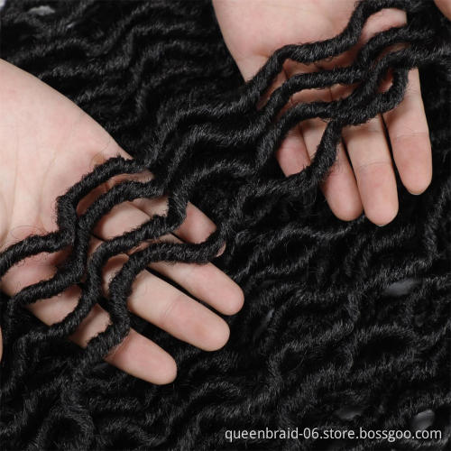 Smartbraid 18inch Goddess Faux Locs Crochet Hair Synthetic Wavy Gypsy Hair Ombre Braiding Hair Extensions Handmade